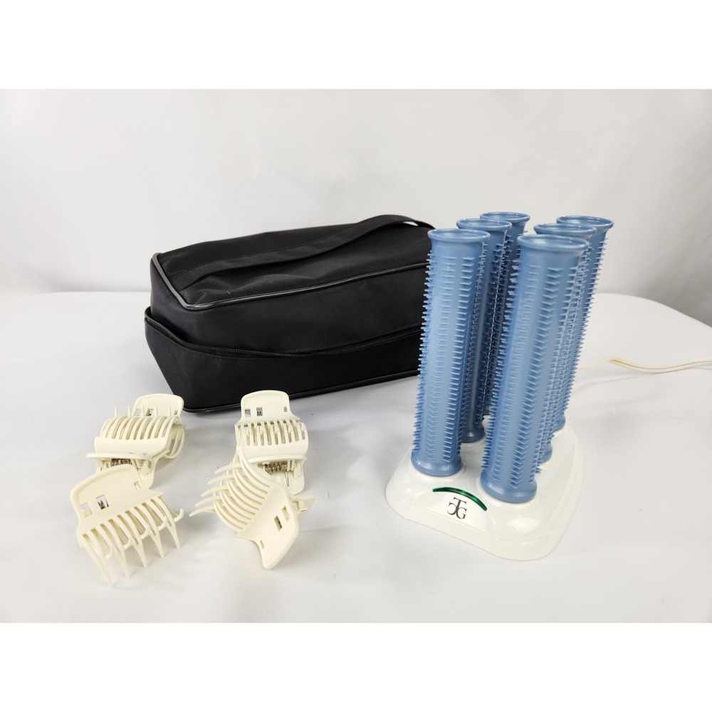 Calista Tools Hot Rollers Long Length Hair Style Set 6 Rollers 6 Clips Blue 5"+